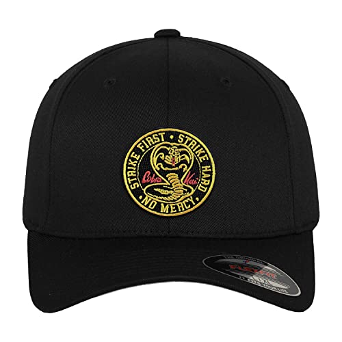 Cobra Kai Offizielles Lizenzprodukt Patch Flexfit Cap (Schwarz), Klein/Mittel von Cobra Kai