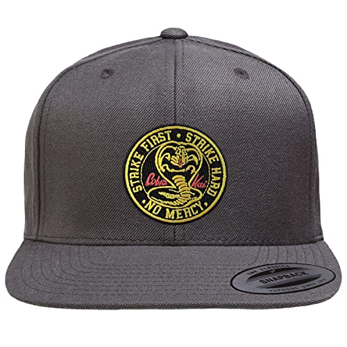Cobra Kai Offizielles Lizenzprodukt Patch Premium Snapback Cap (Dunkelgrau), Einheitsgröße von Cobra Kai