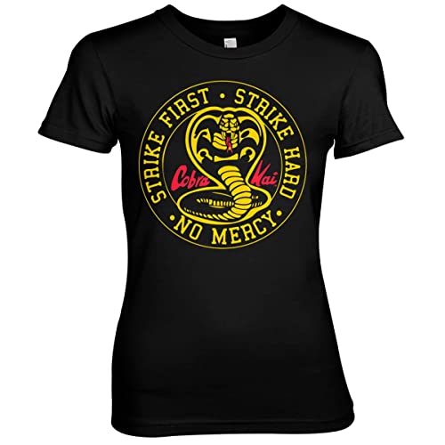 Cobra Kai Offizielles Lizenzprodukt Round Patch Damen T-Shirt (Schwarz), X-Large von Cobra Kai