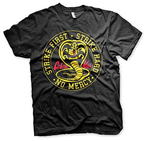 Cobra Kai Offizielles Lizenzprodukt Round Patch Herren T-Shirt (Schwarz), Small von Cobra Kai