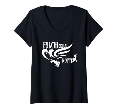 Damen Cobra Kai Falchi Della Notte Italian Dojo TV Show T-Shirt mit V-Ausschnitt Damen Cobra Kai Falchi Della Notte Italian Dojo TV Show T-Shirt mit V-Ausschnitt von Cobra Kai