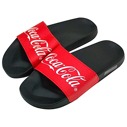 Coca-Cola Fussball Slides Erwachsene Herren Sandalen Schwarz von Coca-Cola