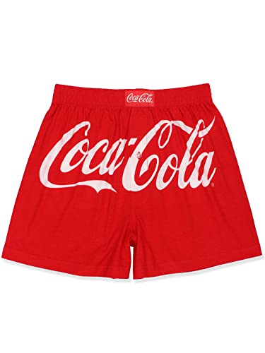 Coca-Cola Herren-Boxershorts mit Diät-Cola-Logo, mit Knöpfen, Rot/Ausflug, einfarbig (Getaway Solids), XL von Coca-Cola