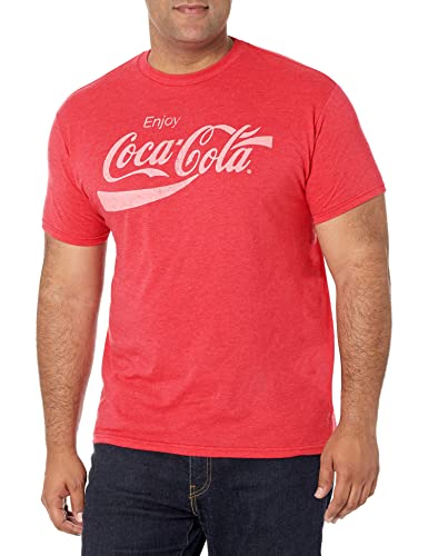 Coca-Cola Herren Coke Classic Vintage Logo T-Shirt, Rot Htr, XL von Coca-Cola