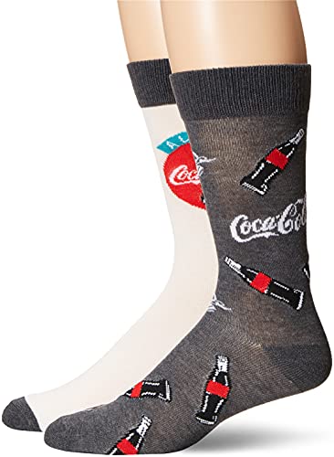 Coca-Cola Herren Crew, 2er-Pack Lässige Socke, Weiß, Sortiert, 43-47 EU von Coca-Cola