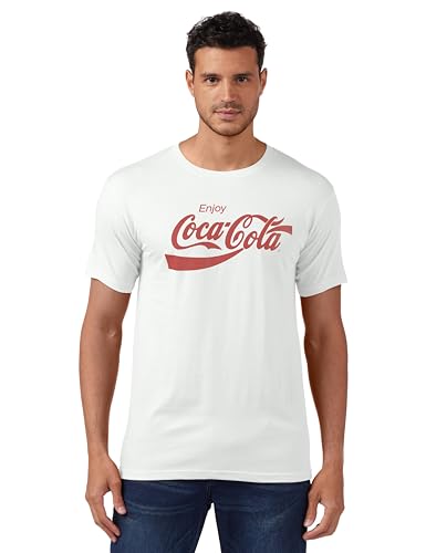 Coca-Cola Herren T-Shirt Eighties Coke Kurzarm, Weiß, Groß von Coca-Cola