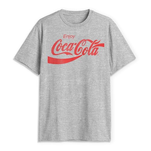 Coca-Cola Herren Eighties Coke Kurzarm T-Shirt, Athletic Heather, Mittel von Coca-Cola