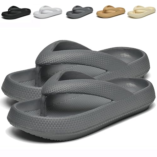 Cloudies Flip Flops for Women, Soft Comfy Slides Non-slip Thick Cloudies Slides (Gray,36-37) von Cocadong