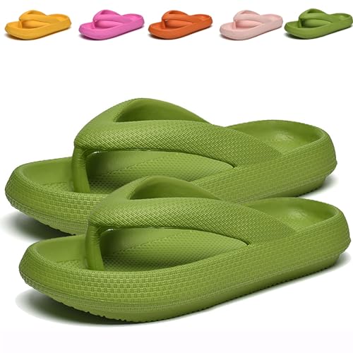 Cloudies Flip Flops for Women, Soft Comfy Slides Non-slip Thick Cloudies Slides (Green,36-37) von Cocadong