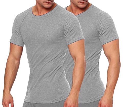 2 Kurzarm Unterhemden Grösse 7 grau Profi wäsche profiunterwäsche Shirt unterziehpulli Kurzarmshirt Pulli wärmt gut thermowäsche termo funktionsunterwäsche ski Fahren von Cocain underwear