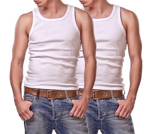 2 Stück Unterhemd glattes Feinripp Herren Unterhemd ungerippt Herren Gr. 8/XXL von Cocain underwear
