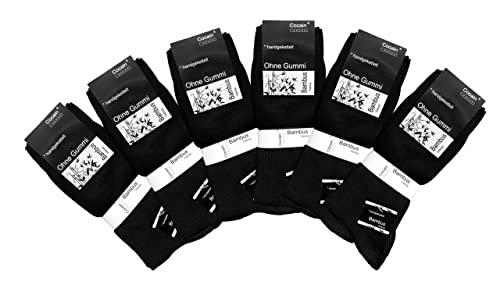 24 Paar Herren oder Damen Bambus Socken ohne Gummi 39/42, Bambus-Socke ohne Gummi Bambus Socke cocain schwarze Markensocken schwarze Socken Bambus schwarze gesundheitssocken gesundheits-socken schwarz von Cocain underwear