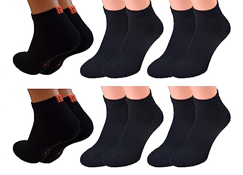 6 Paar Sport-Kurz-Socken, Kurzschaft mit Frotteesohle in schwarz Marke Cocain für Damen und Herren Gr. 43-46 von Cocain underwear