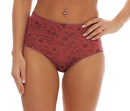 Cocain underwear 2 Stück modische Microfaser Taillen-Slips Uni rot mit Streublümchen Kleiner Schleife Leichter Shape-Effekt Grösse 48-50 von Cocain underwear