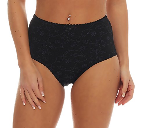 Cocain underwear 2 modische Microfaser Taillen-Slips Uni schwarz Gr. 36-38 mit Streublümchen und Kleiner Schleife - Leichter Shape-Effekt von Cocain underwear