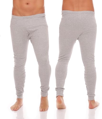 Cocain underwear 2er Set Herren Thermo-Unterwäsche; Hemd/Hose-Set oder 2 Stück Lange-Unterhemden oder 2 Stück Lange-Unterhosen (2 Unterhosen Grau, L) von Cocain underwear