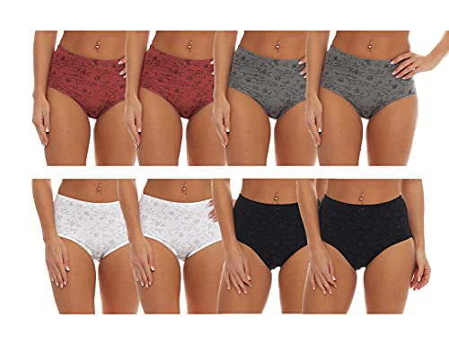 Cocain underwear 8 Stück modische Microfaser Taillen-Slips Uni schwarz grau Weiss rot Weiss schwarz grau Streublümchen und Kleiner Schleife Leichter Shape-Effekt Grösse 44-46 von Cocain underwear