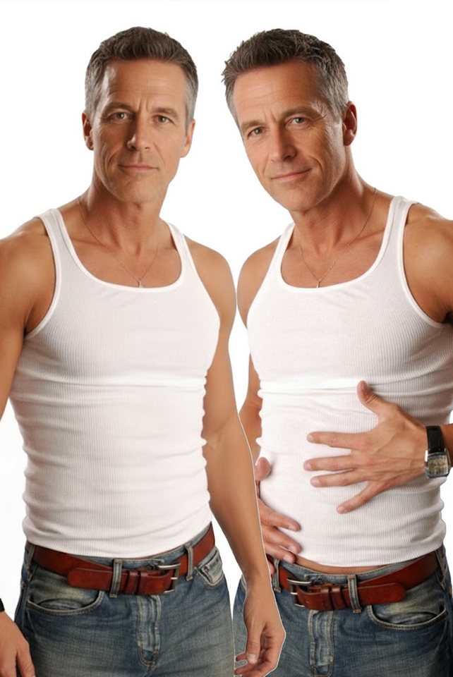 Cocain underwear Unterhemd Ripp Herren Unterhemd weiss Doppelripp grob gerippt 100% Baumwolle (Spar-Pack, 2-St) ohne Seitennähte - auch in Übergröße erhältlich, 100% Baumwolle von Cocain underwear