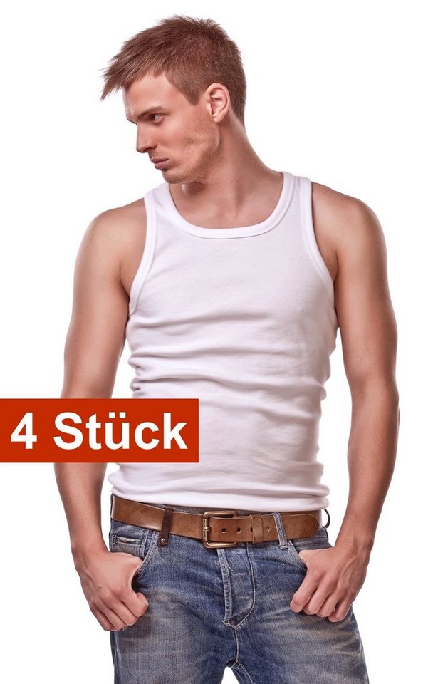 Cocain underwear Achselhemd Herren Unterhemden kochfest trocknergeeignet weiss 100 Bw Feinripp (4-St) ohne Seitennähte - 100% Baumwolle von Cocain underwear