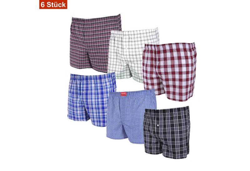 Cocain underwear Boxershorts Lockerer American Boxershort Boxer Unterhose 100 % Baumwolle kariert (Spar-Pack, 6-St., Bilder sind nur Beispiele) breiter Gummibund von Cocain underwear