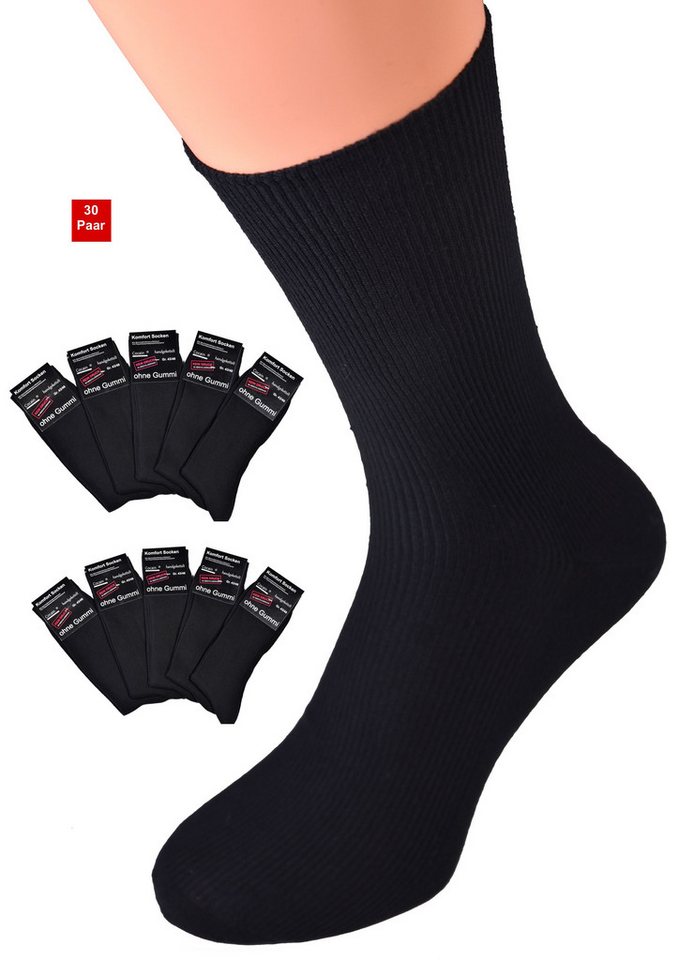 Cocain underwear Businesssocken 30 Paar Kellnersocken schwarze Socken ohne Gummi Naht 100% Baumwolle (30-Paar) ohne drückende Naht mit handgekettelte Spitze von Cocain underwear