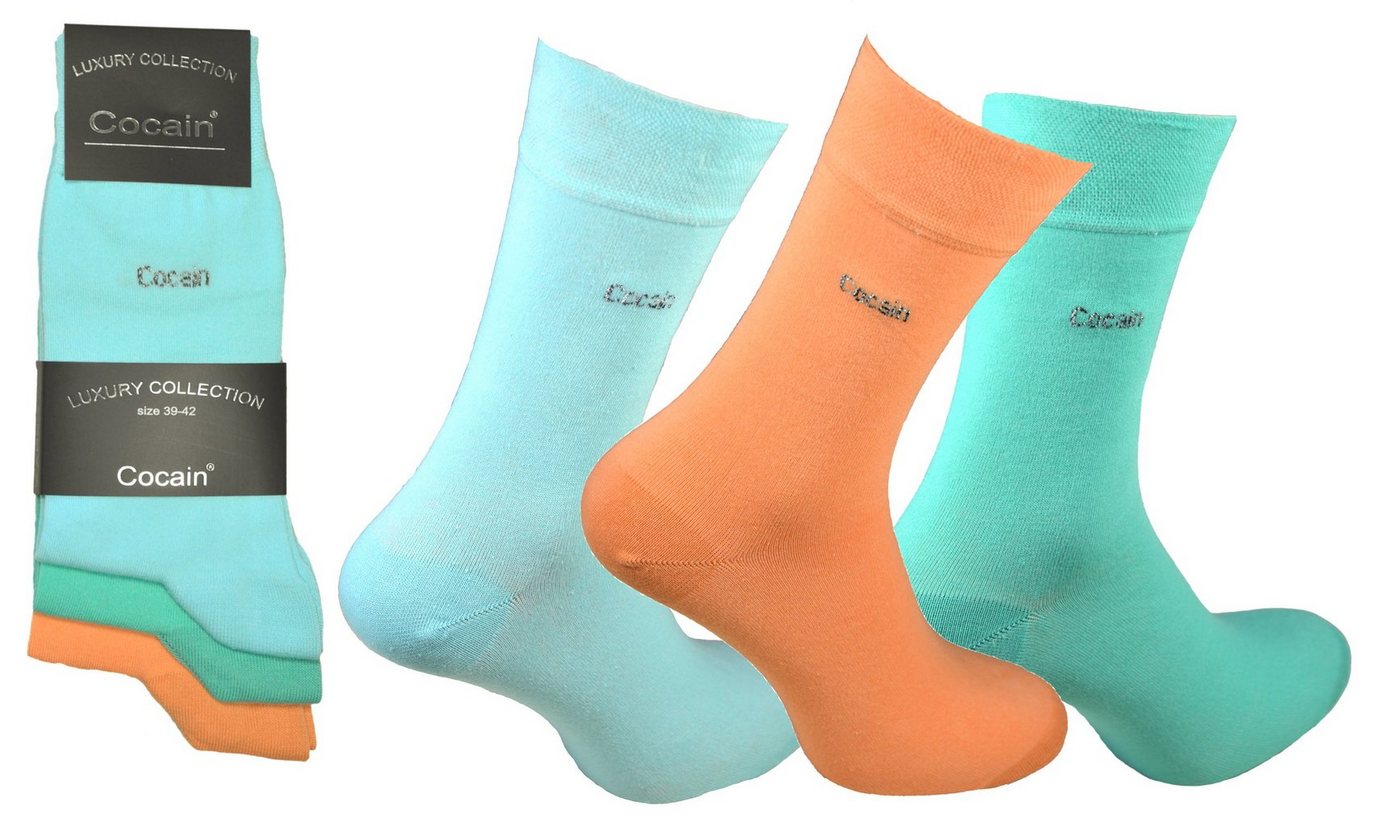 Cocain underwear Businesssocken 9 Paar Damen & Herren Socken (9-Paar) handgekettelt in 200 Nadelqualität von Cocain underwear