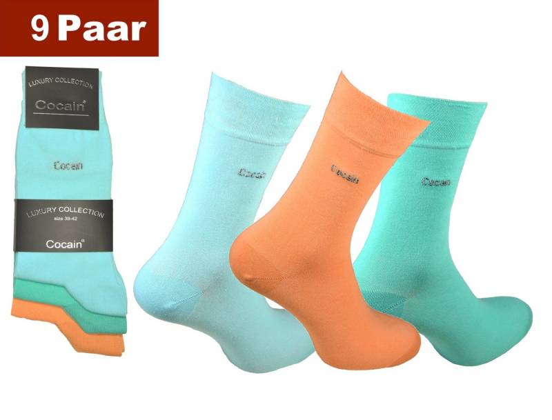 Cocain underwear Businesssocken Schwarze Premium Anzugsocke 200 Nadel Socken schwarz glatt ohne Naht (9-Paar) feuchtigkeitsregulierend von Cocain underwear