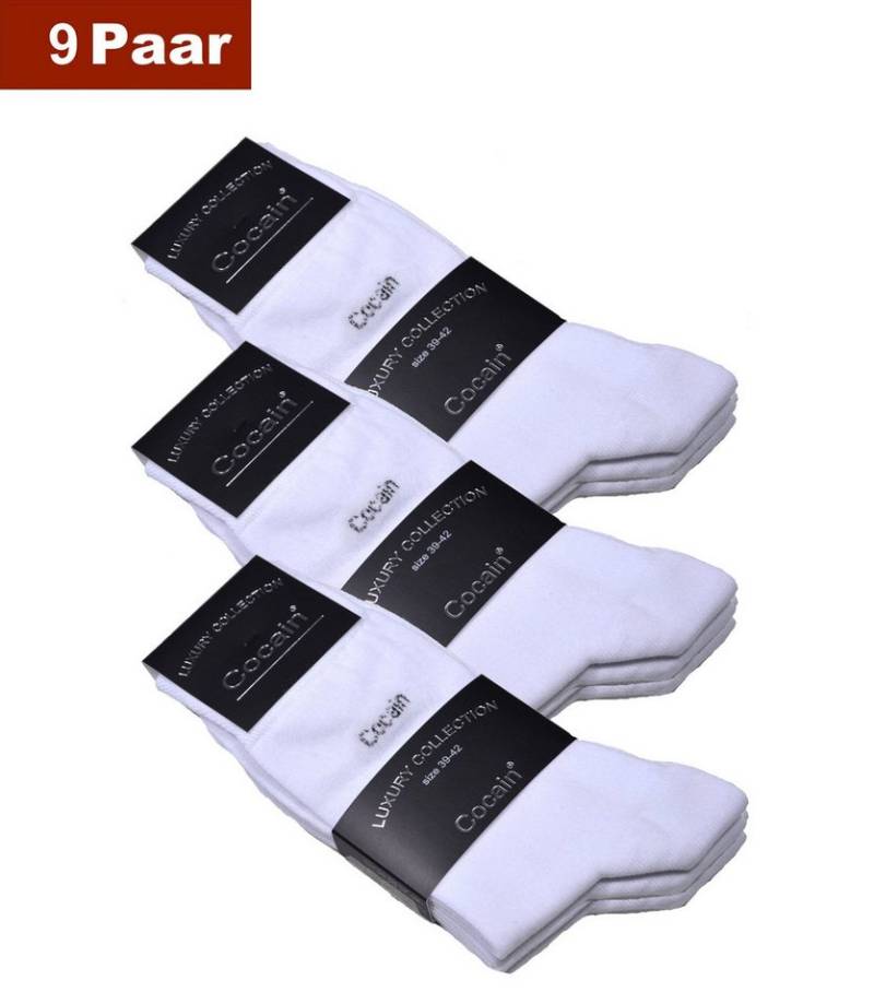Cocain underwear Businesssocken Schwarze Premium Anzugsocke 200 Nadel Socken schwarz glatt ohne Naht (9-Paar) feuchtigkeitsregulierend von Cocain underwear