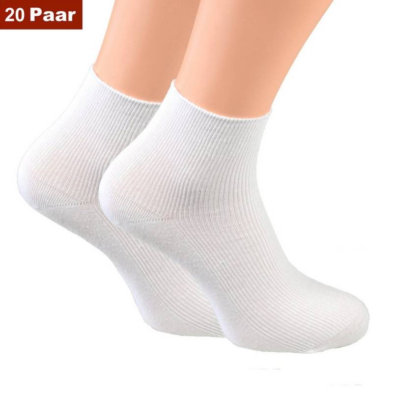 Cocain underwear Gesundheitssocken Kurze Socke ohne Gummi weiss Kurzsocken Arztsocken kein Gummi 100 Bw. (20-Paar) ohne einschneidenden Gummibund, handgekettelt von Cocain underwear