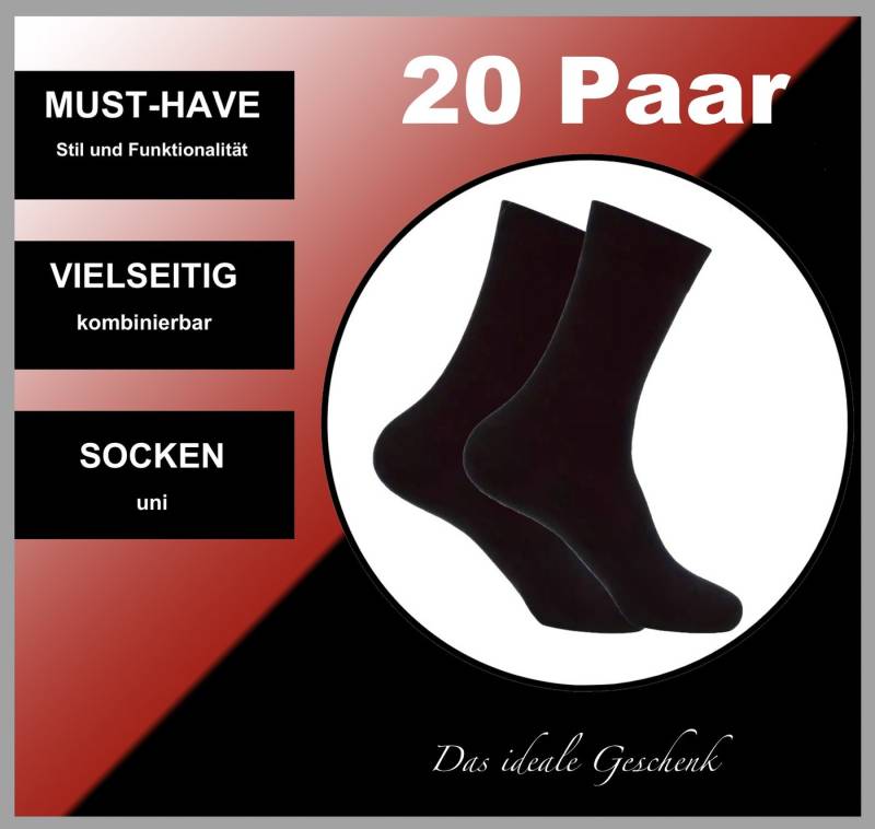 Cocain underwear Businesssocken Herren Damen Socken Anzugsocke Büro Oper Theater schwarz 100 Baumwolle (20-Paar) feuchtigkeitsregulierend - ohne drückende Naht von Cocain underwear
