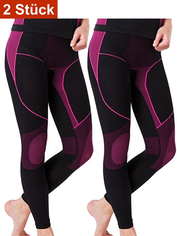 Cocain underwear Funktionsunterhemd Warme lange Ski Unterwäsche Damen Thermo langes Hemd lange Unterhose (Spar-Packung, 2-St) hochfunktionelle Membrantechnologie von Cocain underwear