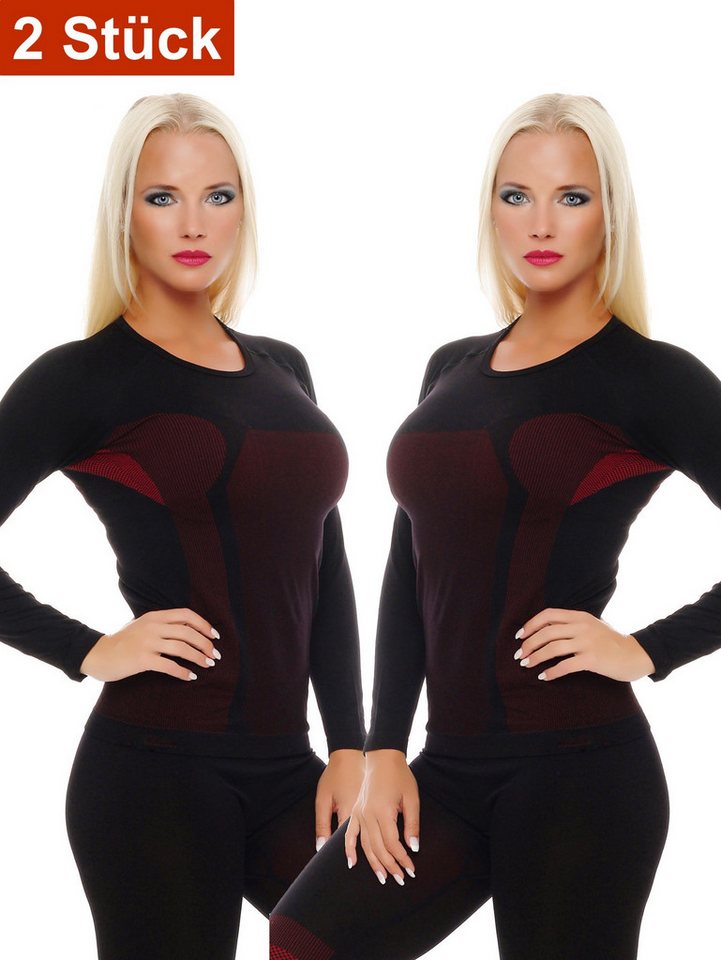 Cocain underwear Funktionsunterhemd Warme lange Ski Unterwäsche Damen Thermo langes Hemd lange Unterhose (Spar-Packung, 2-St) hochfunktionelle Membrantechnologie von Cocain underwear