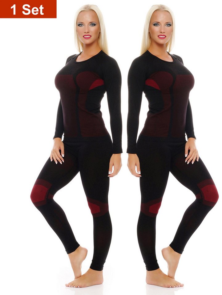 Cocain underwear Funktionsunterhemd Warme lange Ski Unterwäsche Damen Thermo langes Hemd lange Unterhose (Spar-Packung, 2-St) hochfunktionelle Membrantechnologie von Cocain underwear