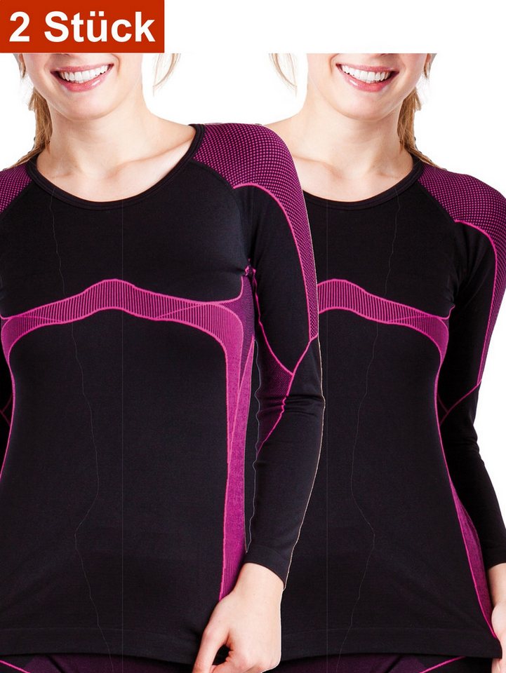 Cocain underwear Funktionsunterhemd Warme lange Ski Unterwäsche Damen Thermo langes Hemd lange Unterhose (Spar-Packung, 2-St) hochfunktionelle Membrantechnologie von Cocain underwear