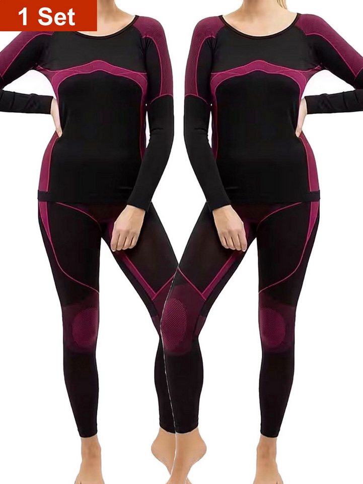 Cocain underwear Funktionsunterhemd Warme lange Ski Unterwäsche Damen Thermo langes Hemd lange Unterhose (Spar-Packung, 2-St) hochfunktionelle Membrantechnologie von Cocain underwear