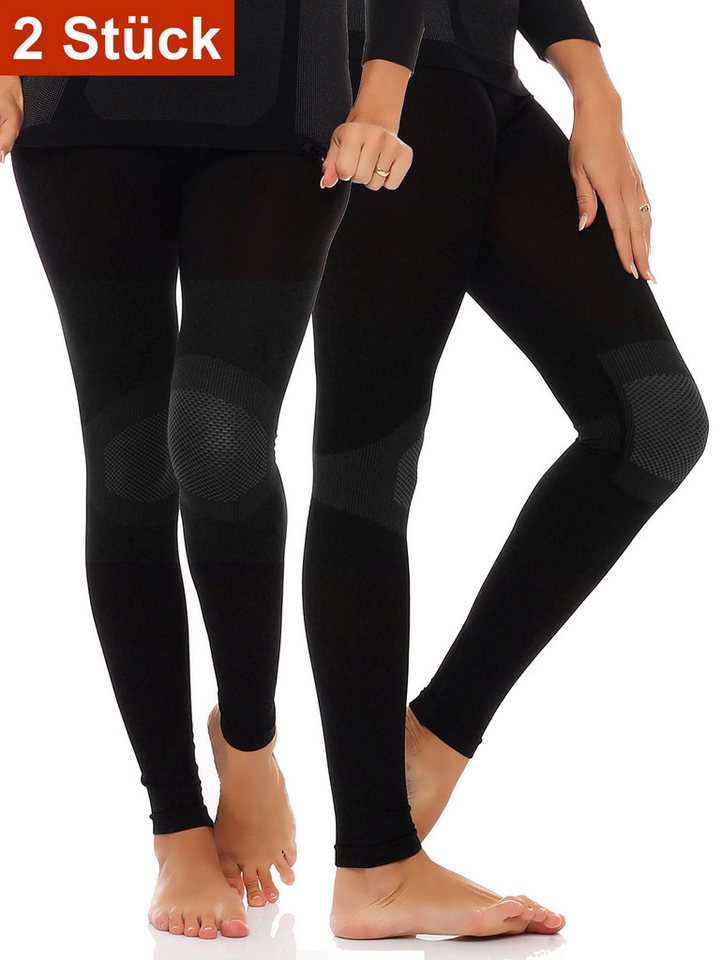 Cocain underwear Funktionsunterhemd Warme lange Ski Unterwäsche Damen Thermo langes Hemd lange Unterhose (Spar-Packung, 2-St) hochfunktionelle Membrantechnologie von Cocain underwear