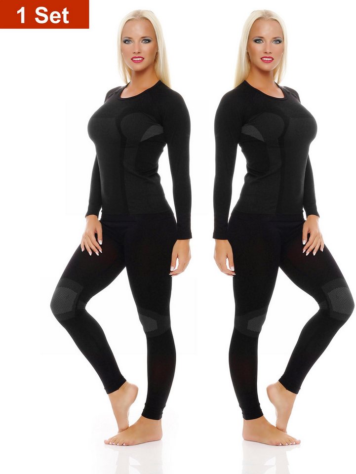 Cocain underwear Funktionsunterhemd Warme lange Ski Unterwäsche Damen Thermo langes Hemd lange Unterhose (Spar-Packung, 2-St) hochfunktionelle Membrantechnologie von Cocain underwear