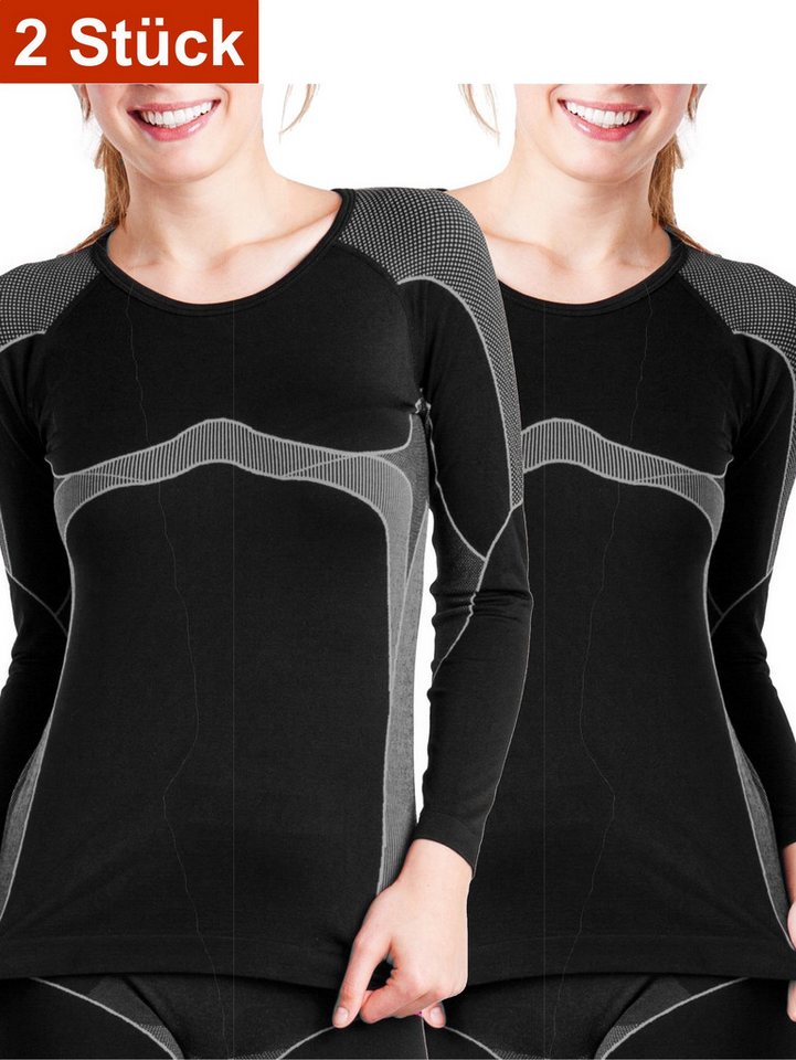 Cocain underwear Funktionsunterhemd Warme lange Ski Unterwäsche Damen Thermo langes Hemd lange Unterhose (Spar-Packung, 2-St) hochfunktionelle Membrantechnologie von Cocain underwear