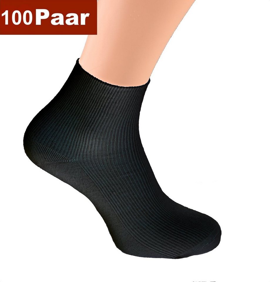 Cocain underwear Kurzsocken Damen Herren KURZSOCKEN schwarz - ohne Gummi 100% Baumwolle (100-Paar) von Cocain underwear