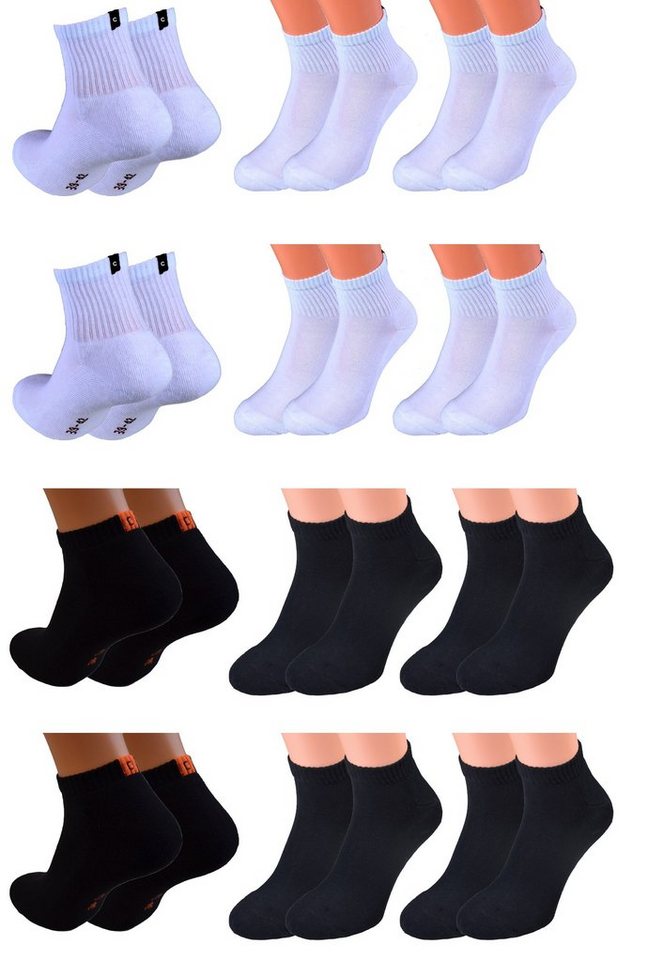 Cocain underwear Kurzsocken Kurzsocken Damen Herren schwarz weiß (12-Paar) Frotteesohle von Cocain underwear