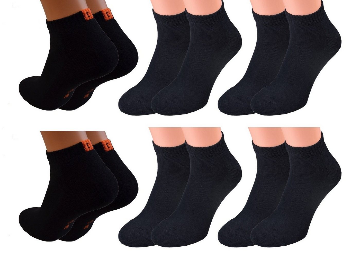 Cocain underwear Kurzsocken Kurzsocken Damen Herren schwarz weiß (6-Paar) Frotteesohle von Cocain underwear