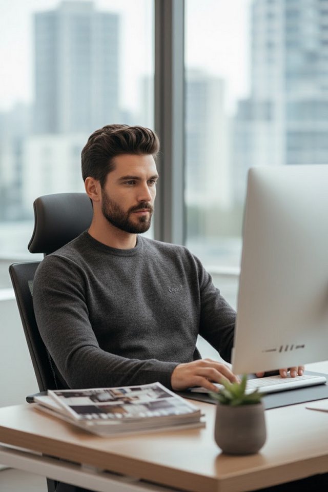 Cocain underwear Rundhalspullover Herren Feinstrick Pullover Rundhals Baumwolle dünn edle dunkle Farben Ganzjahrespullover - 100% Baumwolle von Cocain underwear