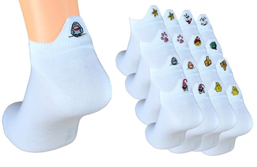 Cocain underwear Sneaker Socken Weiß Lustige Funny Socks für Damen lustigen Motiven Smiley-Söckchen mit Humor von Cocain underwear