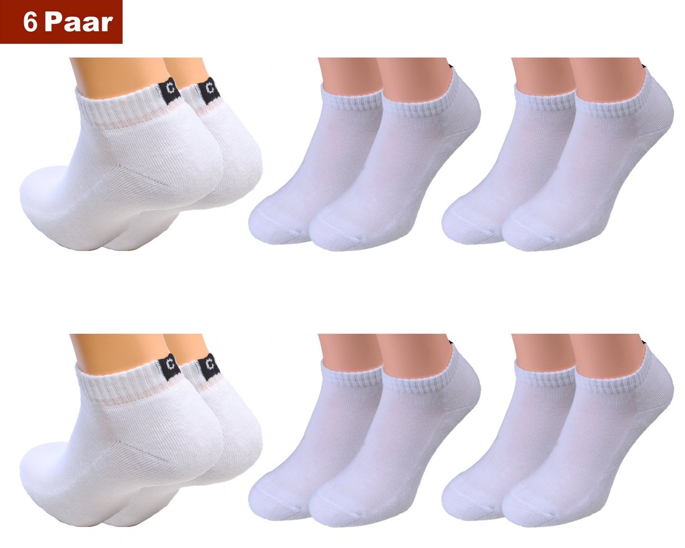 Cocain underwear Sneakersocken Damen Herren Sport Sneakers Socke schwarz weiß dicke Frottee Sohle 100 (6-Paar) atmungsaktiv feuchtigkeitsregulierend von Cocain underwear