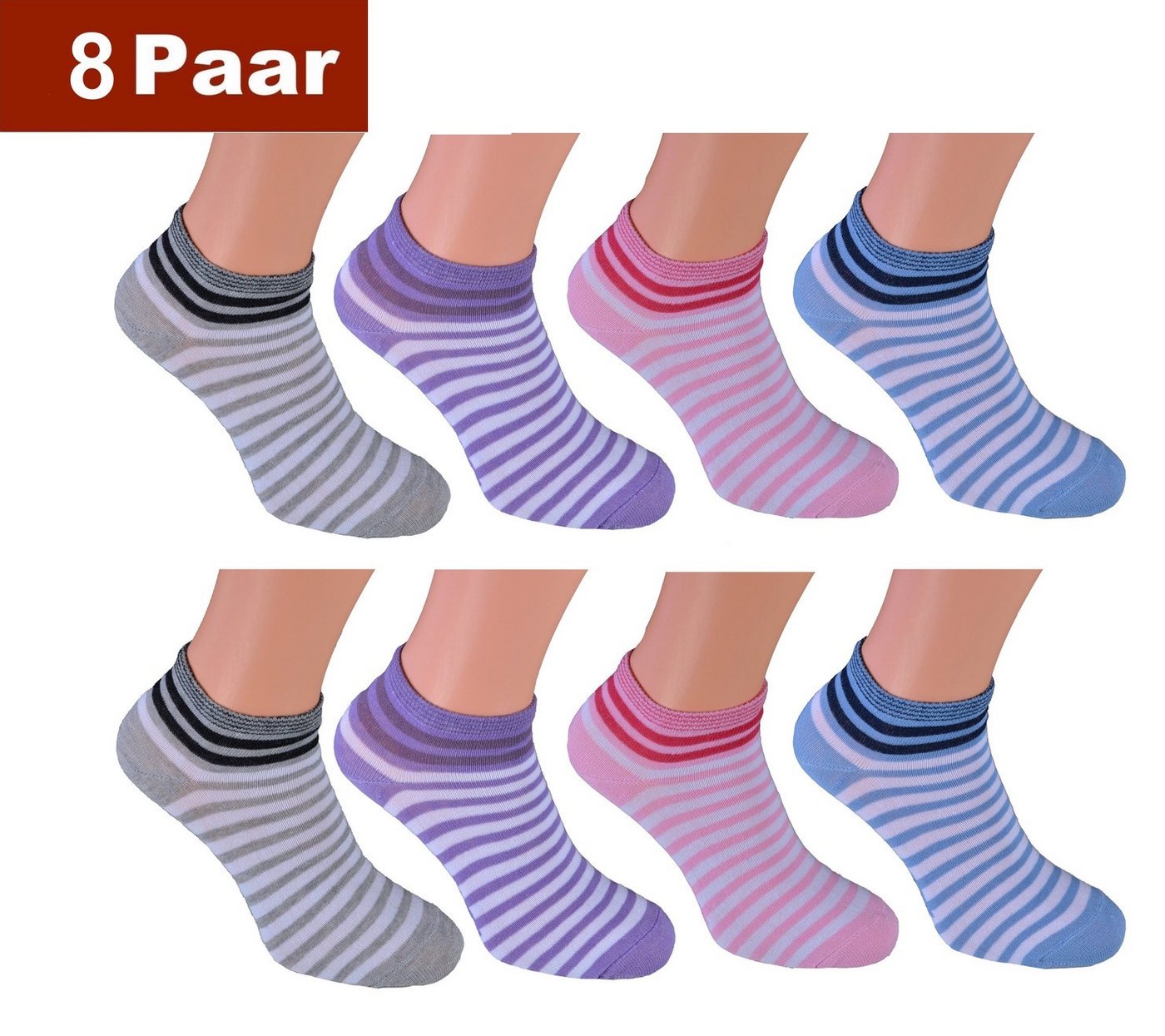 Cocain underwear Sneakersocken Damen Sneaker Socken bunte Füsslinge kurze halbe Söckchen 80 Baumwolle (8-Paar) verschiedene Modelle von Cocain underwear