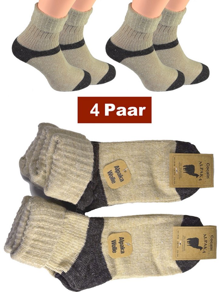 Cocain underwear Wandersocken Extrem Warme dicke weiche Alpaka Socken Wollsocke Alpacka Wolle Thermo (4-Paar) Alpaka Wollsocken für Männer Frauen Kinder von Cocain underwear