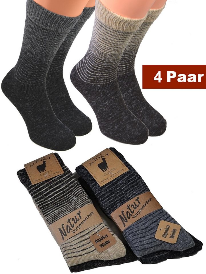 Cocain underwear Wandersocken Extrem Warme dicke weiche Alpaka Socken Wollsocke Alpacka Wolle Thermo (4-Paar) Alpaka Wollsocken für Männer Frauen Kinder von Cocain underwear