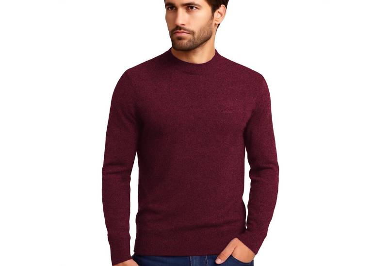 Cocain underwear Strickpullover Feiner edler Herren Feinstrick dünner Pullover Rundhals 100% Baumwolle (1-tlg) optimaler Ganzjahrespullover - Langarm- 100% Baumwolle von Cocain underwear