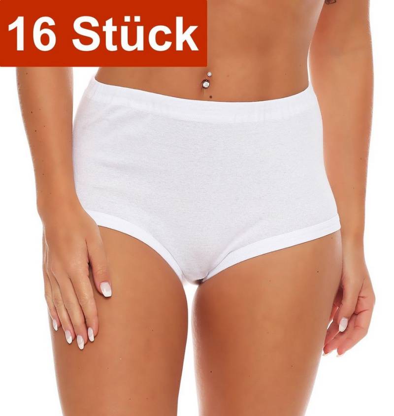 Cocain underwear Taillenslip Damen Taillen Slip geblümt weiss Baumwolle kochfest trocknergeeignet (16-St) 100% Baumwolle - ohne Seitennähte von Cocain underwear