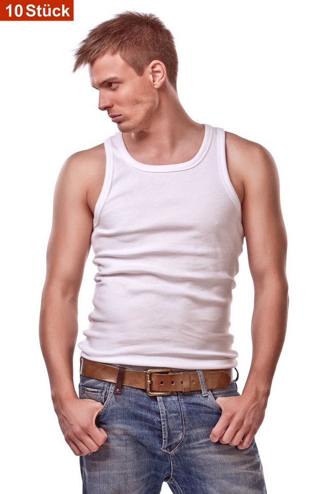 Cocain underwear Unterhemd Herren glatt weiss Feinripp kochfest trocknergeeignet 100 Baumwolle (10-St) ohne Seitennähte, 100% Baumwolle von Cocain underwear